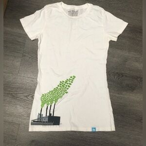 RVL7 by RE:VOLVE T-Shirt White Slim Organic Cotton Juniors Size XS Environmental